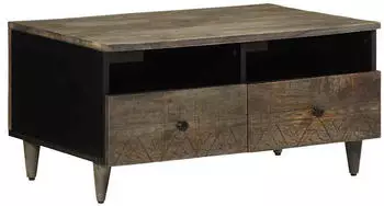 vidaXL Couchtisch Hellgrau 80x54x40cm Massivholz Mango (4017805)
