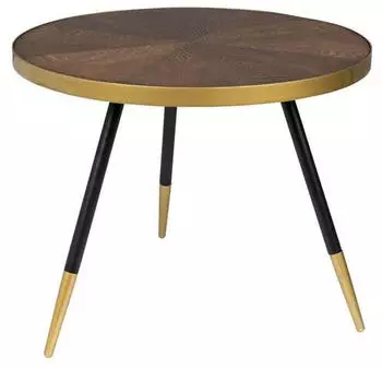 MAISON EN VOGUE Denise Couchtisch Rund Holz Braun/Gold Ø61cm (2300149)