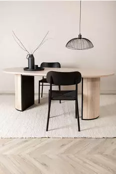 Venture Home Bianca Esstisch oval, Eichenfurnier, 200x90x75cm