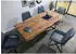 Massivmoebel24 Freeform 5 Baumkantentisch Sheesham 240x100x77cm, U-Beine silber (09-114-834-5906)