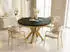 WFL GROUP Clara Gold Runder Ausziehbarer Esstisch Loft-Stil, Schwarz, Goldene Metallbeine, 100–180cm