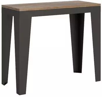 Itamoby Flame Small Evolution Ausziehbarer Konsolentisch 90x40/196cm Eiche Natur Anthrazit (VE196COFLMEVO-QN-AN)
