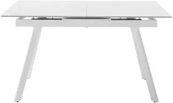 MCA Furniture Parenzo Auszugtisch 140&ndash;180cm Keramik Natursteinoptik wei&szlig; marmoriert
