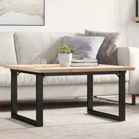 vidaXL Couchtisch O-Gestell 90x90x45,5cm Massivholz Kiefer & Stahl