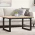vidaXL Couchtisch O-Gestell 90x90x45,5cm Massivholz Kiefer & Stahl (3282731)
