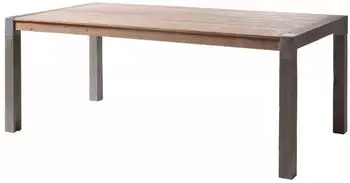Massivmoebel24 Amsterdam #115 Esstisch Akazie 200x100x76cm beige lackiert (09-110-877-1015)