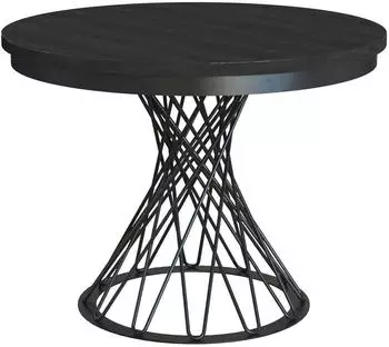 Beautysofa Laura Esstisch rund ausziehbar &Oslash;100&ndash;140cm Metallbeine Schwarz (LAURA)