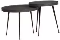 vidaXL Couchtisch 2 Stk. Schwarz Holzwerkstoff