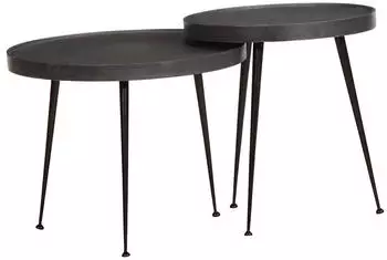 vidaXL Couchtisch 2 Stk. Schwarz Holzwerkstoff (373636)