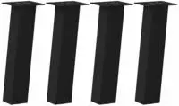vidaXL Couchtischbeine 4 Stk. Schwarz 30 cm Stahl