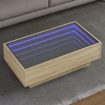 vidaXL Beistelltisch mit LED R&auml;uchereiche 40x40x30cm Holzwerkstoff (847501)