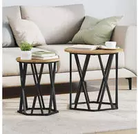 vidaXL Couchtisch 2 pcs Artisan-Eiche Ingenieure Holz und Stahl