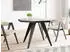 WFL GROUP Diamond Esstisch ausziehbar achteckig Betongrau, schwarze Holzbeine 100–150cm (Diamond Black)