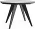 WFL GROUP Diamond Esstisch ausziehbar achteckig Betongrau, schwarze Holzbeine 100–150cm (Diamond Black)