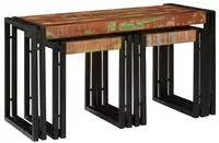 vidaXL Nestingtisch 3 pcs Massives Recyclingholz und Metall