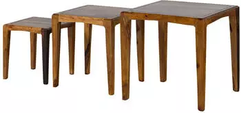 Massivmoebel24 Ancona 3er-Set Beistelltisch Sheesham dunkelbraun lackiert (09-100-699-2051)