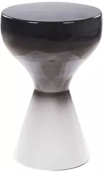 Beliani Tibito Beistelltisch Metall schwarz-wei&szlig; rund 30cm Pilzform (Tibito)