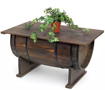 DanDiBo Weinfass Couchtisch 5084-H Holz Weinregal Vintage 80cm (50848)