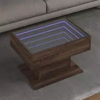 vidaXL LED-Couchtisch Wei&szlig; 50x50x45 cm Holzwerkstoff