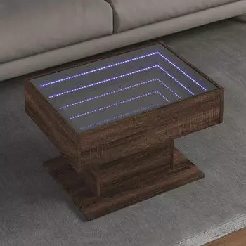 vidaXL LED-Couchtisch Wei&szlig; 50x50x45cm Holzwerkstoff (847525)