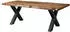 Massivmoebel24 Freeform 5 Baumkantentisch Sheesham 180x90x77cm natur sandgestrahlt, X-Beine anthrazit matt (09-108-834-3213)