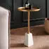 Finebuy Beistelltisch Echter Marmor Rund Ø34cm Gold/Weiß (FB107528)