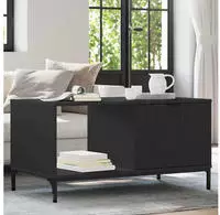 vidaXL Couchtisch Schwarz Eichen-Optik 90 x 49 x 46 cm Holzwerkstoff