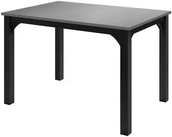 Mirjan24 Focus 120 Esstisch Stahl, ausziehbar, Schwarz/Hellgrau (Focus 120)