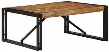 vidaXL Couchtisch Mehrfarbig 80x80x35cm Altholz Massivholz