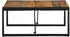 vidaXL Couchtisch Mehrfarbig 80x80x35cm Altholz Massivholz