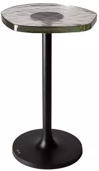 Fink Arvid Beistelltisch Glas/Aluminium, schwarz, 32x58x30cm