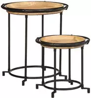 vidaXL 2-tlg. Beistelltisch-Set Massivholz Mango