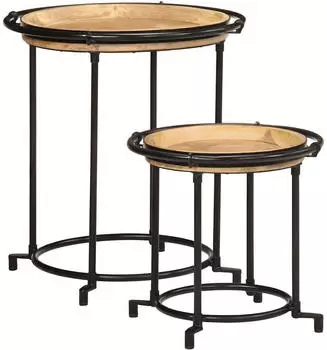 vidaXL Beistelltisch-Set 2-tlg. Massives Mangoholz (4013513)