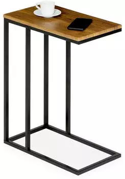 Idimex Debora Beistelltisch Metall MDF Vintage/Schwarz rechteckig (DEBORA)