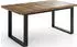 WFL GROUP Valentino Esstisch ausziehbar 140–180cm, Wotan Eiche, schwarze Metallbeine