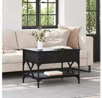 vidaXL Couchtisch Schwarz Eichen-Optik 70x50x50cm Holzwerkstoff