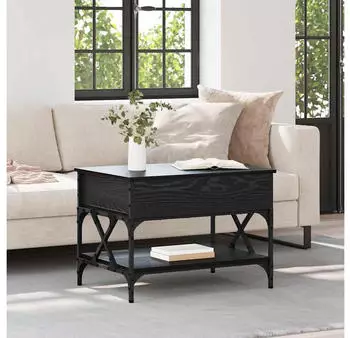 vidaXL Couchtisch Schwarz Eichen-Optik 70x50x50cm Holzwerkstoff (883040)