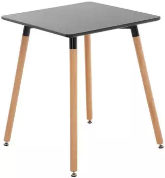 CLP Viborg Esstisch MDF-Tischplatte Buchenholzgestell schwarz 60cm (202780401)