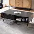 Finebuy Couchtisch 110x60cm Schwarz Eiche-Dekor mit Stauraum (FB103424)