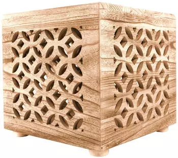 Homestyle4u Hocker Beistelltisch W&uuml;rfel Massivholz, Natur Braun (1773)
