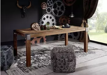 Massivmoebel24 Amsterdam Esstisch Mango Massivholz 240x100x76cm braun lackiert (09-114-877-0017)