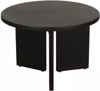 byLIVING Couchtisch "Round" 1 Stk. tlg. aus 2,5cm starkem Massivholz schwarz, einzeln