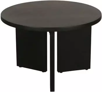 byLIVING Round Couchtisch Massivholz Akazie, schwarz, &Oslash;60cm H41cm (86806829-0)