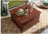 Massivmoebel24 Oxford 320 Couchtisch Akazie massiv 90x90x50cm nougat lackiert (09-200-620-0120)