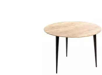 HAKU Beistelltisch Akazienholz massiv, Metallgestell schwarz, rund &Oslash;65cm H46cm
