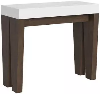 Itamoby Spimbo Mix Ausziehbarer Konsolentisch 90x40/300cm Esche Weiß/Nussbaum (8050598100301)