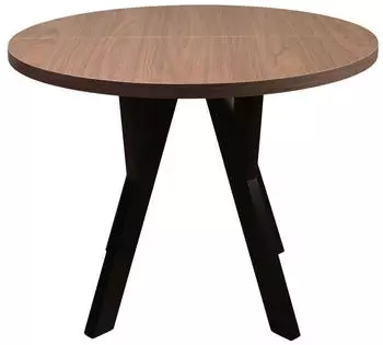 Selsey Osenness Ausziehbarer Esstisch rund Nussbaum schwarze Beine 100-180cm