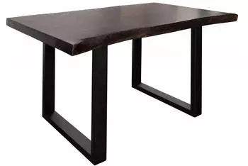 Massivmoebel24 FREEFORM 5 Baumkantentisch Akazie Massivholz 140x90x77cm braun / U-Beine anthrazit (09-104-824-1201)