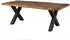 Massivmoebel24 Freeform 5 Baumkantentisch Sheesham 200x100x77cm natur gebeizt, X-Beine anthrazit (09-110-834-5215)