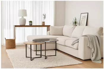 Moebel Direkt Online Melanie Couchtisch-Set 2-teilig, &Oslash; 80cm und &Oslash; 60cm (029-4607.S)